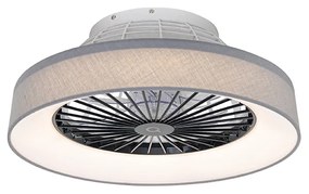 Ventilador de teto cinza com LED com controle remoto - Emily Moderno