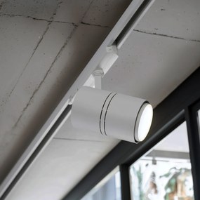 Sistema de calhas moderno trifásico branco com 4 focos 3000-4000K - Ruler 38