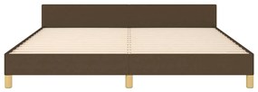 Estrutura de cama sem colchão 180x200 cm tecido castanho-escuro