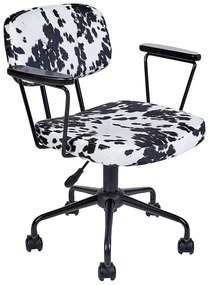 Cadeira de escritório em veludo branco e preto ALGERITA Beliani