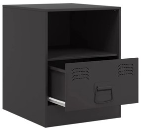 Mesa de cabeceira 34,5x39x44 cm aço preto