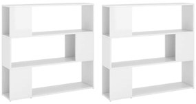 Estante/divisória 100x24x188 cm branco brilhante