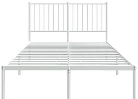 Estrutura de cama com cabeceira 120x190 cm metal branco