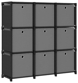 vidaXL Unid. prateleiras 9 cubos c/ caixas 103x30x107,5cm tecido preto