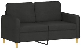 2 pcs conjunto de sofás com almofadas tecido preto