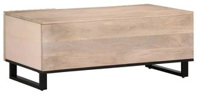 Mesa de centro 100x55x40 cm madeira de mangueira maciça branco