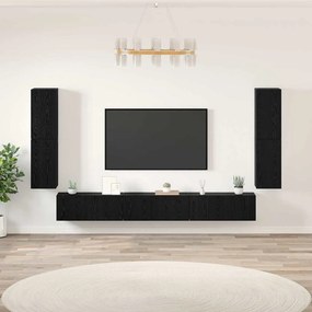 vidaXL Conjunto de móvel de TV 5 pcs Carvalho Preto Madeira processada