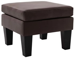vidaXL Apoio de pés couro artificial castanho