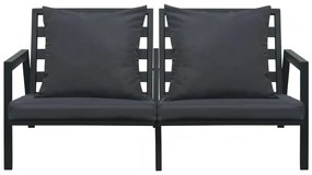 5 pcs conjunto lounge jardim + almofadões alumínio cinza-escuro