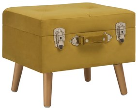 vidaXL Banco de arrumação 40 cm veludo amarelo mostarda