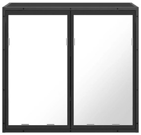Armário casa banho c/ espelho 65x20x60 cm deriv. madeira preto