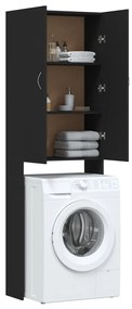 Armário máquina de lavar roupa 64x25,5x190 cm preto