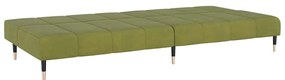 Sofá-cama de 2 lugares veludo verde-claro