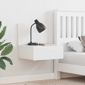 Mesa de Cabeceira Montada na Parede com gaveta 2 pcs Branco
