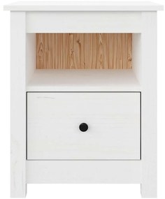 Mesas de cabeceira 2 pcs 40x35x49 cm pinho maciço branco