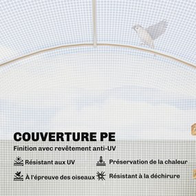 Estufa tipo túnel de jardim com 6 m², estufa tipo túnel de jardim com 300 x 200 x 195 cm, lona de PE de 220 g/m², bordas prolongadas 50 cm e porta bra