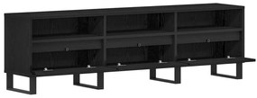 Armário para TV vidaXL Preto Carvalho 150x30x44,5 cm Madeira engenheir