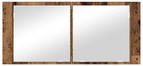 Armário de Espelho LED Madeira Velha 100x12x45 cm
