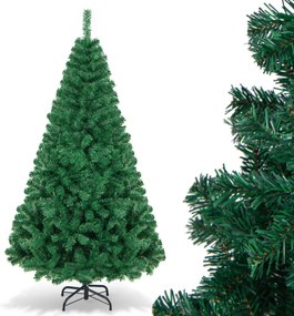 Árvore de Natal artificial clássica e realista de 180 cm em PVC de alta qualidade com base resistente Verde