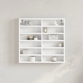 vidaXL Armário vitrine 60x8,5x58 cm derivados de madeira branco
