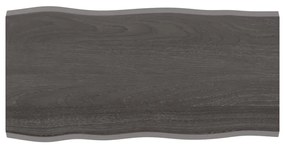364016 vidaXL Tampo de mesa com bordas vivas carvalho tratado cinza-escuro