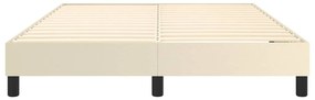 Estrutura de cama 140x200 cm couro artificial cor creme