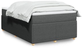 Cama boxspring com colchão 120x190 cm tecido cinzento-escuro