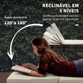 Conjunto de 2 Espreguiçadeiras de Jardim Espreguiçadeiras de Vime Sint