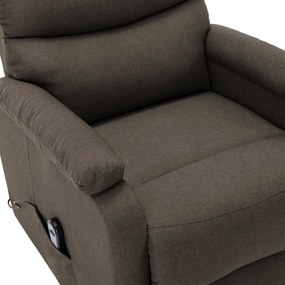 Poltrona elevatória tecido cinzento-acastanhado