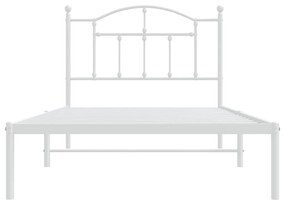 Estrutura de cama com cabeceira 100x190 cm metal branco