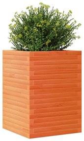Vaso/floreira de jardim 50x50x68,5cm pinho maciço castanho mel