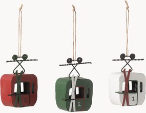 Ornamentos de Natal Cable Cars, conjunto de 3