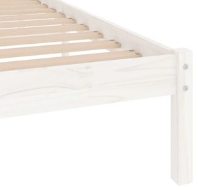 Estrutura de cama 90x200 cm pinho maciço branco