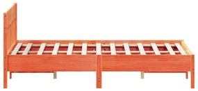 Cama sem colchão 140x200 cm madeira pinho maciça castanho-mel