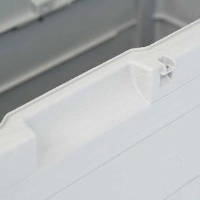 Caixa de arrumação para jardim 280 L cinzento-claro