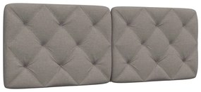 vidaXL Almofadão de cabeceira 120 cm tecido cinzento-acastanhado