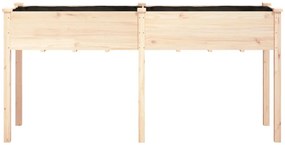 Vaso/floreira c/ forro 161x45x76 cm madeira de abeto maciça