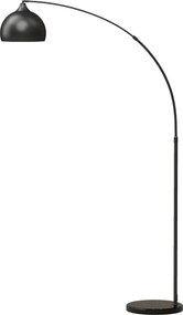 HOMCOM Candeeiro de Pé, Lâmpada de Sala Arco Ajustável, Base em Mármore, Estilo Vintage, 40W, E27, 100-115L x 35l x 170-180H cm, Preto | Aosom Portugal