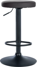 Banco de bar Ponte em couro sintético e com estrutura preta 38,5 x 60-81 x 38,5 cm Preto