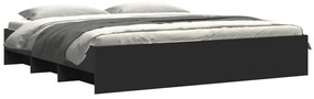 Estrutura de cama 200x200 cm derivados de madeira preto