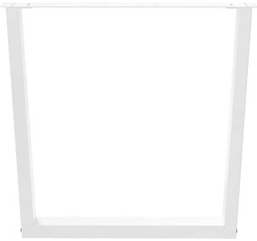 Mesa de jantar pernas 3pcs forma de V 80x(72-73,3)cm aço branco