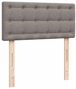 Cama com molas/colchão 90x200 cm tecido castanho-acinzentado