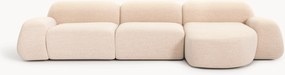 Sofá de canto modular em bouclé Wolke (4 lugares)