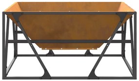 Fogo Pit Quadrado 80x80x40 cm Aço Envelhecido