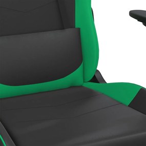 Cadeira gaming couro artificial preto e verde