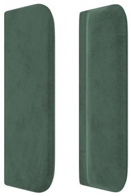 Cabeceira de cama c/ abas veludo 103x16x78/88cm verde-escuro