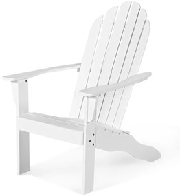Cadeira madeira Acácia Adirondack jardim Cadeira Adirondack com design ergonómico Poltrona madeira para varanda Piscina 69 x 88 x 103 cm branca