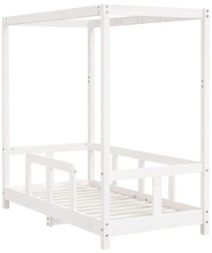 Estrutura de cama infantil 70x140 cm pinho maciço branco