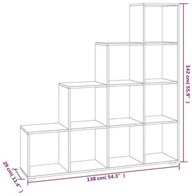 Estante escada/prateleira 142cm derivados madeira cinza cimento