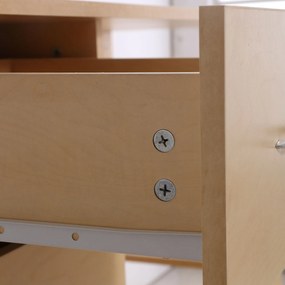 HOMCOM Mesa de computador de mesa para casa Escritório 3 gavetas 3 prateleiras móveis de escritório 120x49x72cm cor de madeira natural